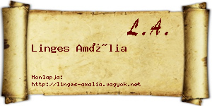 Linges Amália névjegykártya